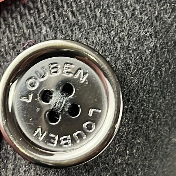 Gorgeous Black Louben Felt Pea Coat with Velvet Collar - Picture 4 of 10